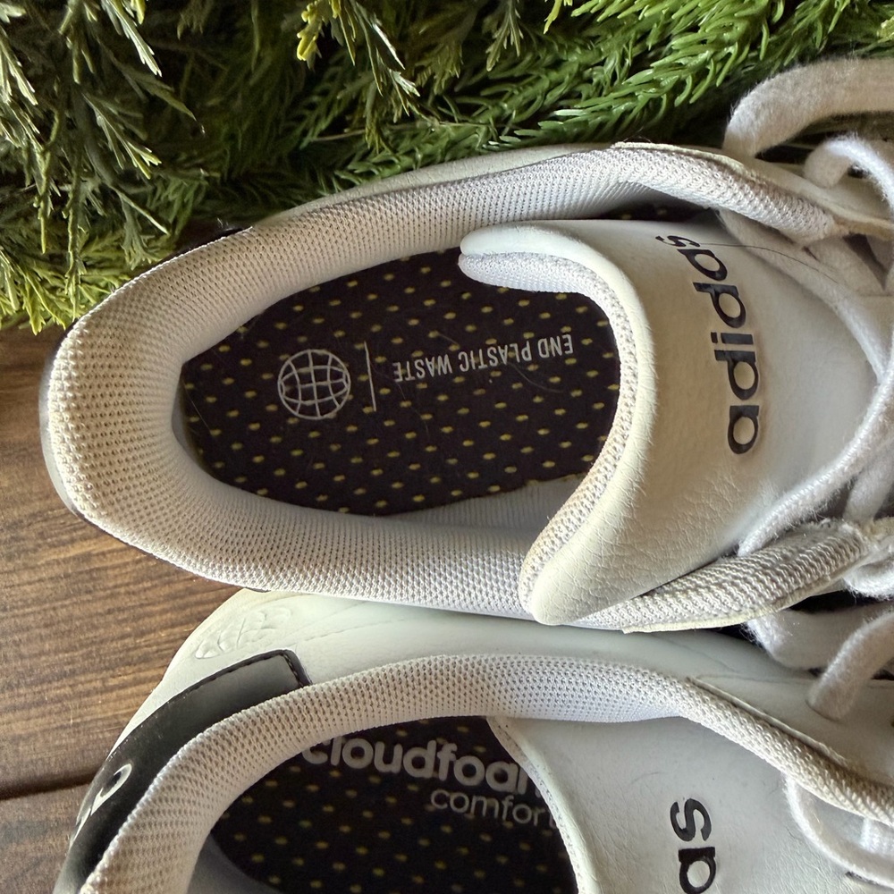 Adidas White Sneakers with Black Stripes - Picture 2 of 5